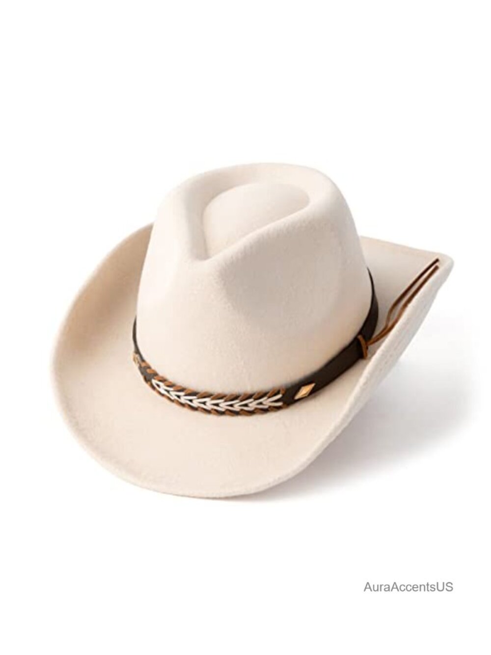 Felt Wide Brim Western Cowboy Hat Adjustable Unisex